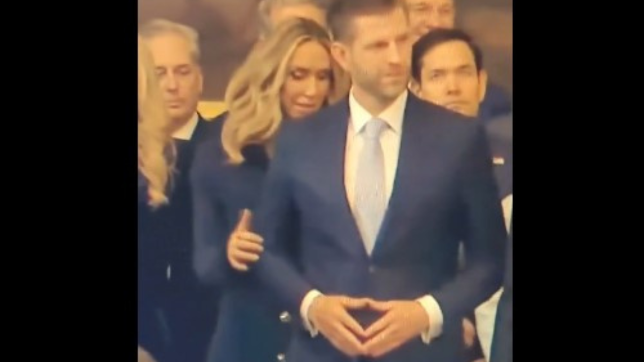 What was Eric Trump’s viral hand gesture at father’s inauguration? Did wife Lara ask him not to do that?